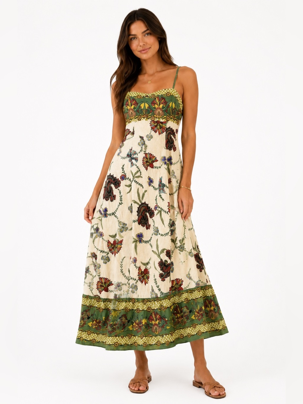 Stunning 🥀 Caroline Constas Tropical Floral Linen Blend Maxi Dress - Picture 2 of 7